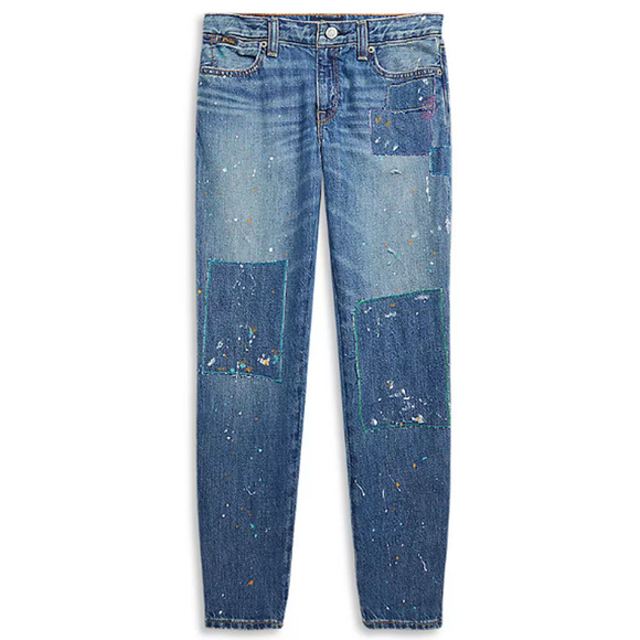 Polo Ralph Lauren Girls' Size 8 Paint Print Astor Slim Boyfriend Jeans